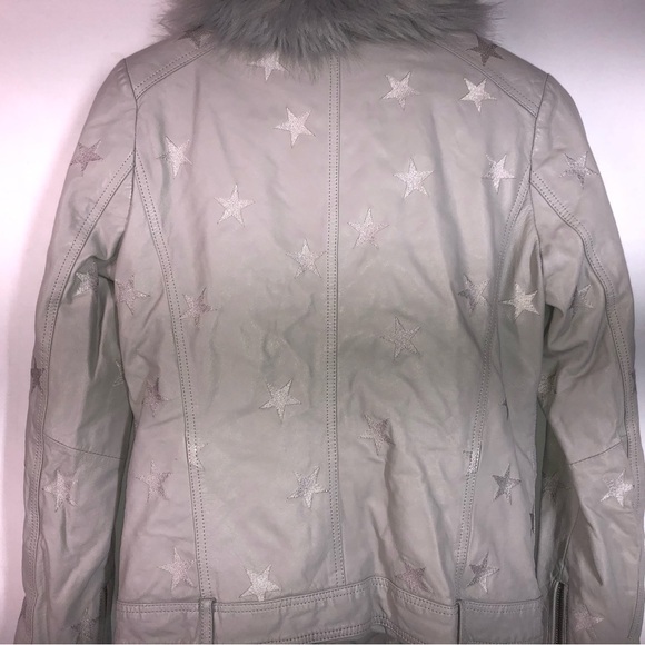 Samantha Sipos Biker Jacket Size XS Leather Seeing Stars Leather Faux Fur Gray - Picture 8 of 9